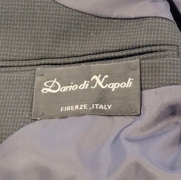 42L Men's Dario Di Napoli Blazer Black 3 Button Italian Wool Sport Coat - Picture 7 of 9